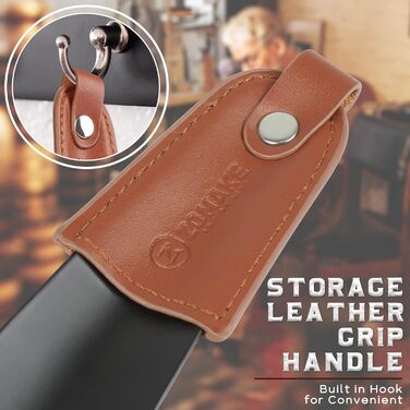 Короткий ріжок для взуття з нержавіючої сталі 17 см, маленький ріжок для взуття зі шкіряною ручкою (чорний)