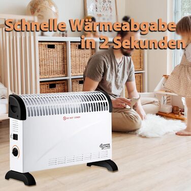 Конвекторний радіатор DONYER POWER 2000 Вт з регульованим термостатом (не минулорічний) бежевий