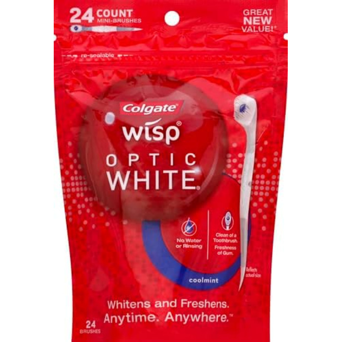 Одноразова зубна щітка Colgate Optic White Wisp, прохолодна м'ята, 24 шт. и