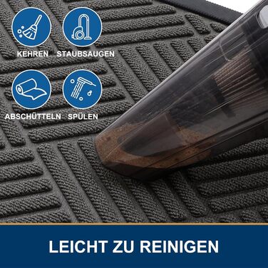 Килимок для вулиці 60 x 90 см, силіконовий брудозатримуючий килимок для використання всередині та зовні приміщень - нековзний, пилонепроникний та миється, всепогодний килимок для вхідних дверей, входу, балкону - темно-сірий 60 x 90 см (прямокутний)