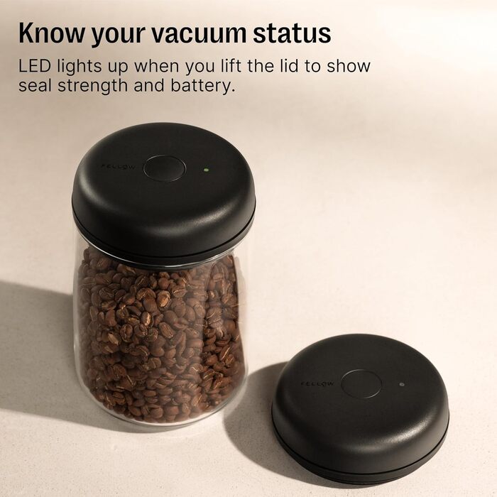 Електричний вакуумний контейнер та контейнер для зберігання Fellow Atmos Герметичні контейнери для кави та їжі Контейнер для кави (Прозоре скло, 0,7 літра) Прозоре скло 0,7 л