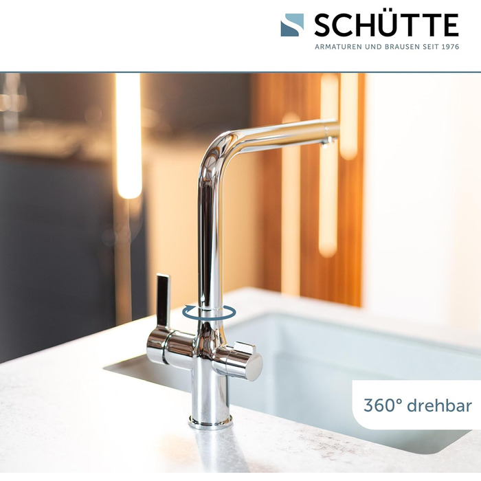 Змішувач для питної води з системою фільтрів, 3-ходовий змішувач для кухні, змішувач осмосу, змішувач для кухні з фільтром для води від вапняних залишків і важких металів, хром, 99800 AQUASTAR PRO