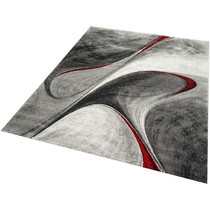 Килим для вітальні сучасний килим для вітальні абстрактний в сіро-червоному кольорі розмір 200 x 290 см 200 x 290 см сірий, червон