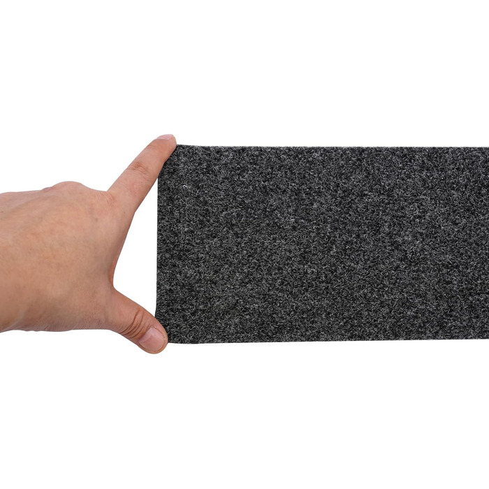 Комплект із 15 фетрових сходинок, 60x12 см, самоклеючі, чорні, нековзні, шумопоглинаючі для використання всередині приміщень, безпечні для дітей та домашніх тварин, килимове покриття для сходів