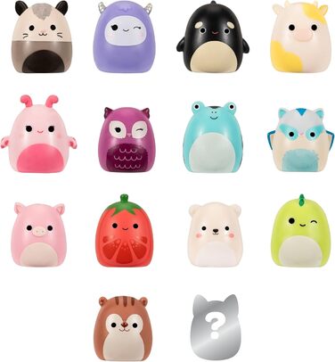 Сквіші-а-лонги SQAL0087 - упаковка з 14 шт. , містить 14 міні-сквішів розміром 2,5 см, 4 аксесуари, 1 кільце та 1 посібник колекціонера - Колекціонуй, обмінюй, грай, упаковка з 14 шт. (Стиль 2) (W1)