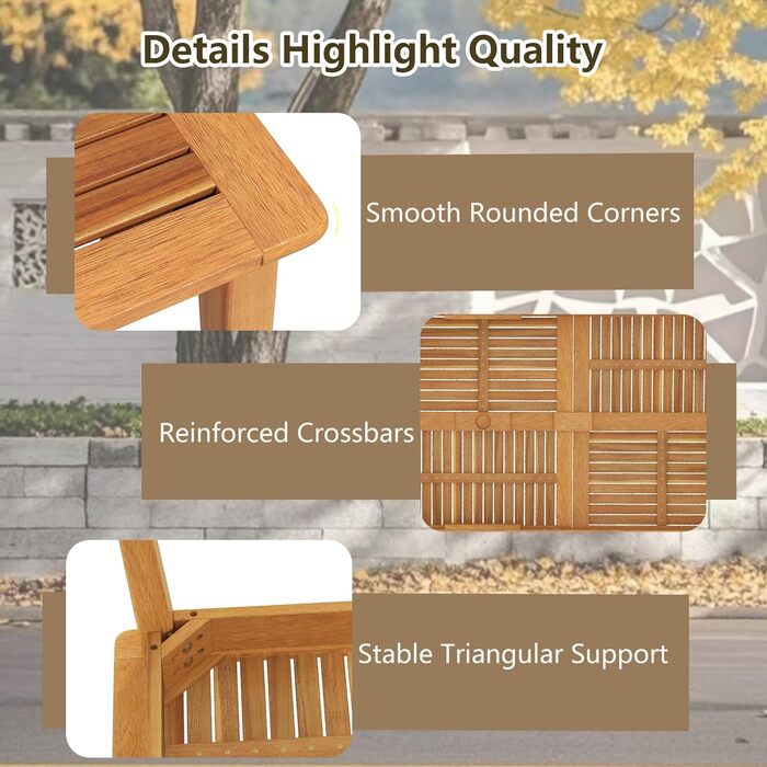 Обідній стіл GIANTEX на 8 осіб, садовий стіл з дерева акації з отвором для парасольки 5 см, садовий стіл для заднього двору, веранди та саду, всепогодний балконний стіл (200 x 90 см)