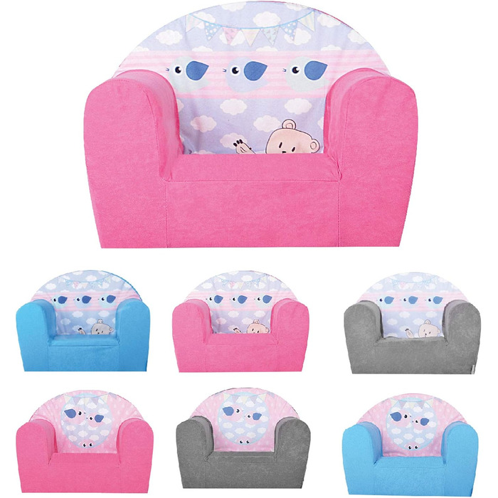 Дитяче крісло FORTISLINE Знімний чохол М&39які пінопластові пташки сірого кольору Міні-крісло з пінопласту Дитяча кімната