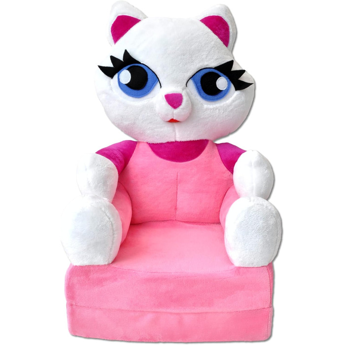 Дитяче крісло, міні-крісло, дитячий стільчик, дитячий диван розкладний 2 в 1, м&39яке крісло, розкладний дитячий диван для дитячої кімнати (Рожевий кіт)