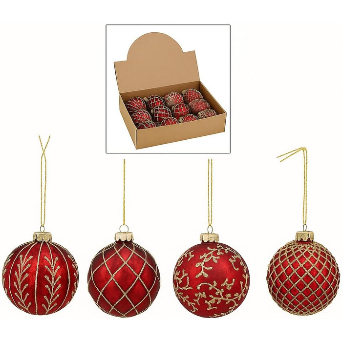 Елегантних скляних різдвяних кульок 12 шт MC-Trend