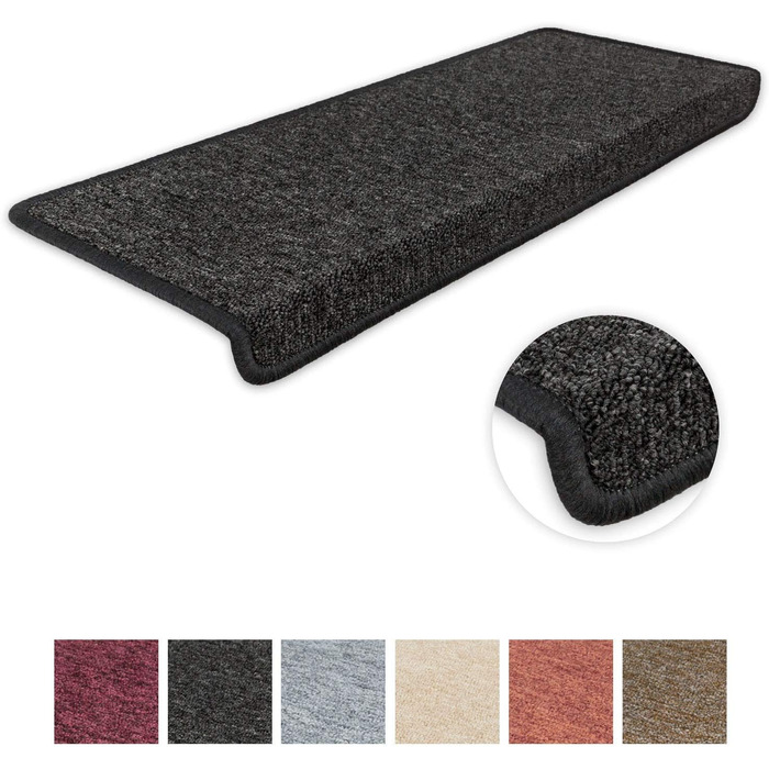 Килимки для сходів Kettelservice-Metzker Monza прямокутні одномісні та SparSet Anthracite 15 шт.