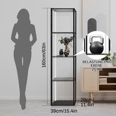 Книжкова полиця зі світлодіодним освітленням, 5-ярусний торшер з полицею, дерев&39яний торшер для вітальні з додатком та пультом дистанційного керування, кутовий торшер для вітальні, спальні, кабінету