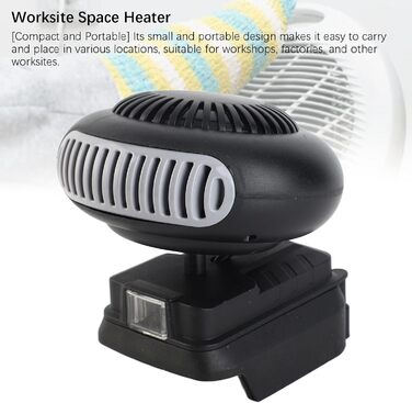 Портативний невеликий обігрівач, працює від батарейок для невеликих приміщень, 2 режими температури, обігрівач робочого місця, 170 Вт, 18 В, електричний вентилятор-обігрівач