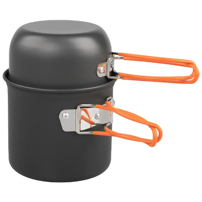 Посуд для кемпінгу та пікніків, набір туристичного посуду з антипригарним покриттям, каструлі та сковороди для приготування їжі на відкритому повітрі, для походів, трекінгу та подорожей з рюкзаком