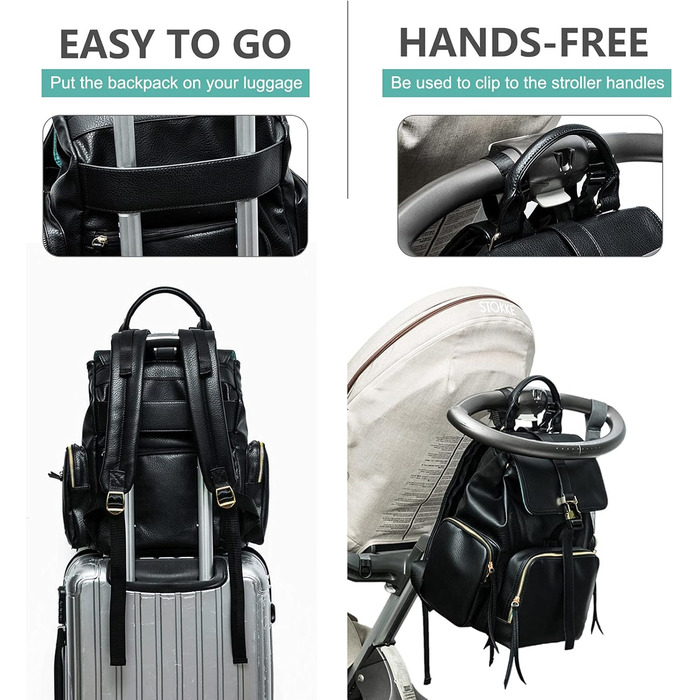 Сумка для пеленання дитини рюкзак шкіряний підгузник для пеленання рюкзак підгузники з ізольованими кишенями дитячі сумки для мами