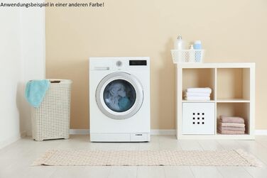 Кошик для білизни з кришкою з ротанга, пластиковий для зберігання білизни, сортувальник для білизни (65 л - квадратний, антрацит)