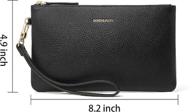 Дорис і Джекі Клатч на зап'ястя -005, Натуральна шкіра, Чорний