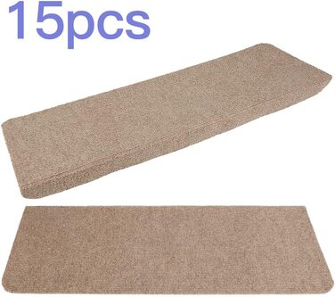 Сходинки, нековзні, 65 x 25 см, безпечні для дітей, людей похилого віку та домашніх тварин, з багаторазовим клеєм, 65 x 25 см, коричневі, 15 шт. 65 x 25 см (коричневі - 15 шт. )