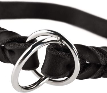 Дресувальний нашийник HUNTER SOLID EDUCATION, колір чорний, особливо міцна шкіра, ручне плетіння, з обмежувальним кільцем, виготовлено в Німеччині, розмір M-L чорний