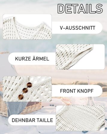 Пляжна сукня Haloumoning для дівчаток, літнє бікіні, пончо з короткими рукавами, в&39язані дитячі модні купальники, 150 білого кольору