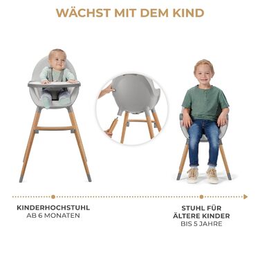 Стільчик для годування Kinderkraft FINI2 2 в 1, стільчик для годування, дитячий стільчик, комбінований стільчик для годування, дер