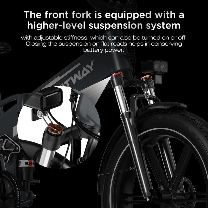 Електричний велосипед HITWAY E Bike BK10S PRO, 48V 720Wh 250W, запас ходу 70-120 км, 20&39 * 4.0 Fat Shies, керування за допомогою застосунку, 7 швидкостей, водонепроникний педальний велосипед IP54, 48V 15Ah, сірий