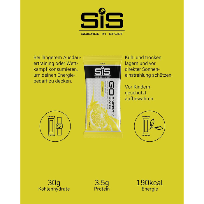 Енергетичні батончики Science in Sport GO Energy Bakes 50 г, 12 шт., лимон - смачні вуглеводні батончики з 30 г вуглеводів, постачальники енергії для силових тренувань