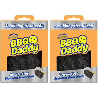 Смінні насадки Scrub Daddy BBQ Daddy для чищення гриля щітка для решітки без щетинок з технологією FlexTexture, високотехнологічний аксесуар для прибирання, 2 шт., чорний