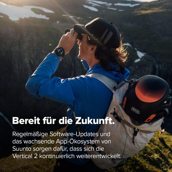 Годинник SUUNTO Vertical 2 Adventure, двочастотний GPS, понад 115 спортивних режимів, 1,5-дюймовий сенсорний екран, безкоштовні глобальні офлайн-карти, 40-денний час роботи від батареї, для тренувань та щоденних пригод, чорний