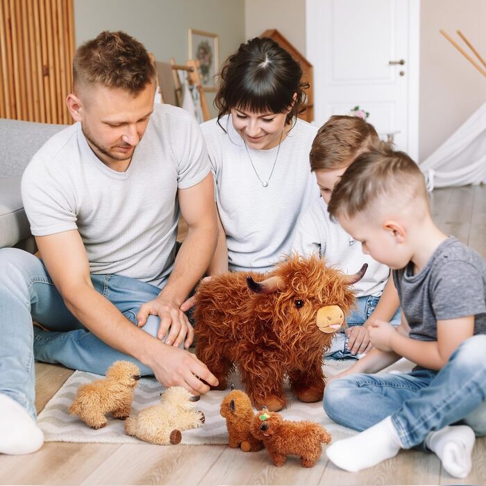 Набір плюшевих іграшок OUOZZZ, гірська корова з телятами, 5 шт