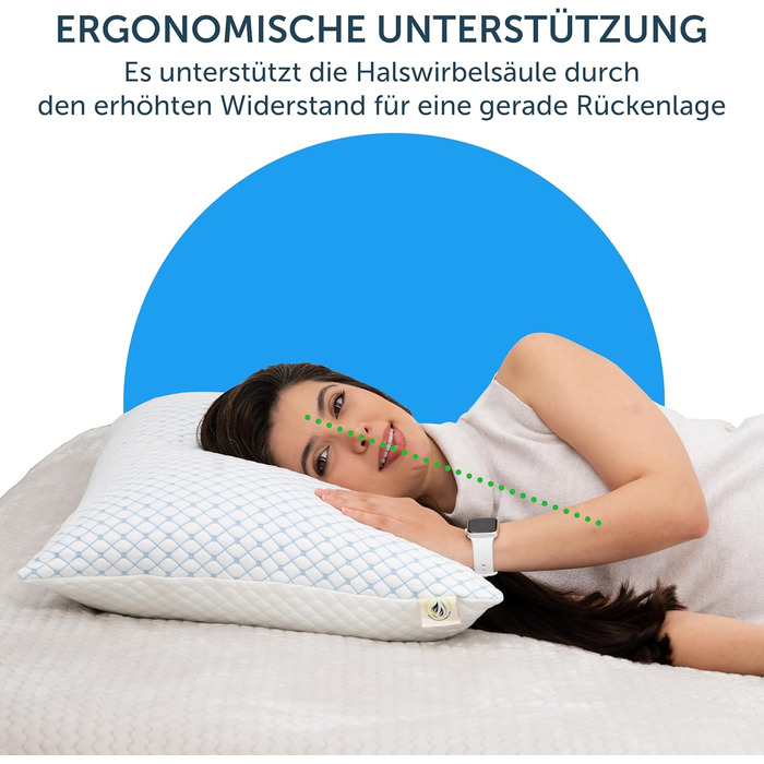 Подушка з піни з ефектом пам&39яті, ергономічна та охолоджувальна, регульований наповнювач для ідеальної підтримки шиї, ортопедична подушка для шиї для сну на боці, спині та животі, дихаюча та придатна для прання