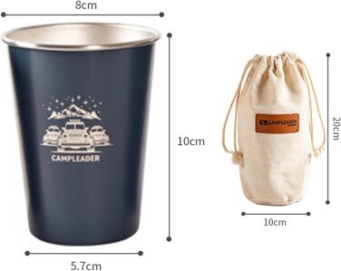 Чашки для активного відпочинку, виготовлені з нержавіючої сталі, що штабелюється, ідеально підходять для кемпінгу, подорожей та щоденного використання. У комплект входять 4 склянки з нержавіючої сталі, столові прибори, посуд для вечірок та скелелазіння, ч