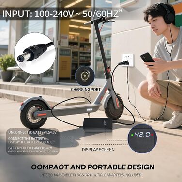 Зарядний пристрій 42 V 2 A для електроскутерів та електровелосипедів