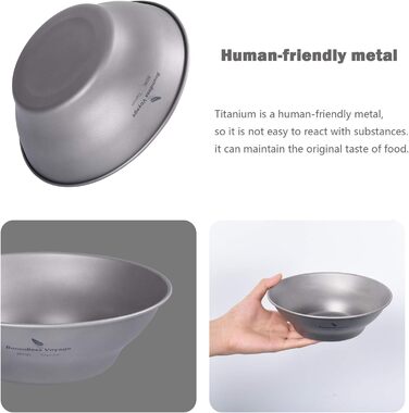 Мл Титанові миски Тарілка Ультралегка одностінна чаша Тарілка Відкритий кемпінговий посуд Кухонне приладдя з сумкою для перенесенн