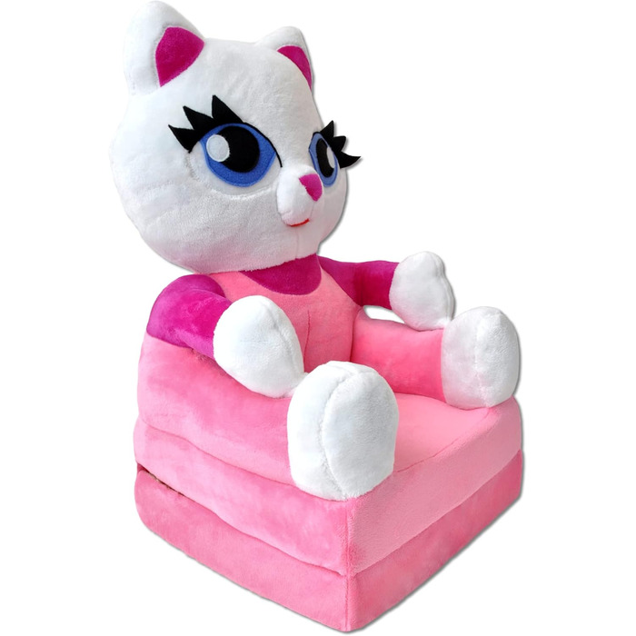 Дитяче крісло, міні-крісло, дитячий стільчик, дитячий диван розкладний 2 в 1, м&39яке крісло, розкладний дитячий диван для дитячої кімнати (Рожевий кіт)