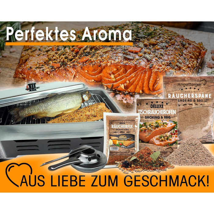 Піч Angel-Berger Deluxe з аксесуарами Коптильня з нержавіючої сталі Коптильня з коптильним борошном Розчин для копчення Інструкції