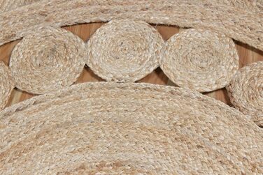 М круглий килим килим кілім, бежевий, плетений джутовий килим, для приміщень і вулиці, плоске плетіння, для спальні, тумбочки, кру