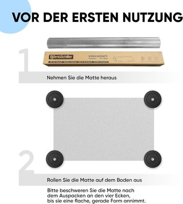 Захисний килимок для підлоги Bjrn&Schiller, нековзний килимок для офісного крісла, килимок для підлоги, стійкий до подряпин килимок для крісла, захисний килимок, килимок для офісних крісел (прозорий, 100 x 120 см) прозорий 100 x 120 см