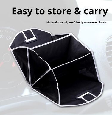 Органайзер для багажника, складаний контейнер для зберігання, з роздільними відсіками, вбудованими ручками, компактний дизайн, міцна тканина для автомобіля, дому, організації, подорожей, продуктів харчування