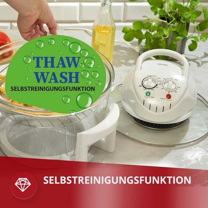 Багатофункціональна духова шафа-гриль MPM MKO-01 з галогенною конвекцією, 220 C, таймер на 60 хвилин, розширювальне кільце ємністю 16,5 літрів, 1400 Вт, скло 17л