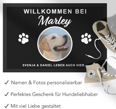 Унікальний та персоналізований килимок для собак DEL M - Подарунок на новосілля для нової оселі - Подарунок для собаки на переїзд - Килимок для вхідних дверей - Килимок для бруду для використання в приміщенні - 60x40 см (1 собака)
