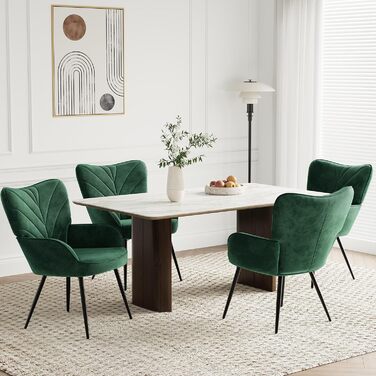 Крісло для вітальні COLAMY, оксамитове м&39яке крісло-реклайнер з високою спинкою, м&39яке комфортне крісло з дизайном відкидної спинки, крісло для відпочинку з дерев&39яними ніжками для вітальні, куточок для читання, зелений зелений 1