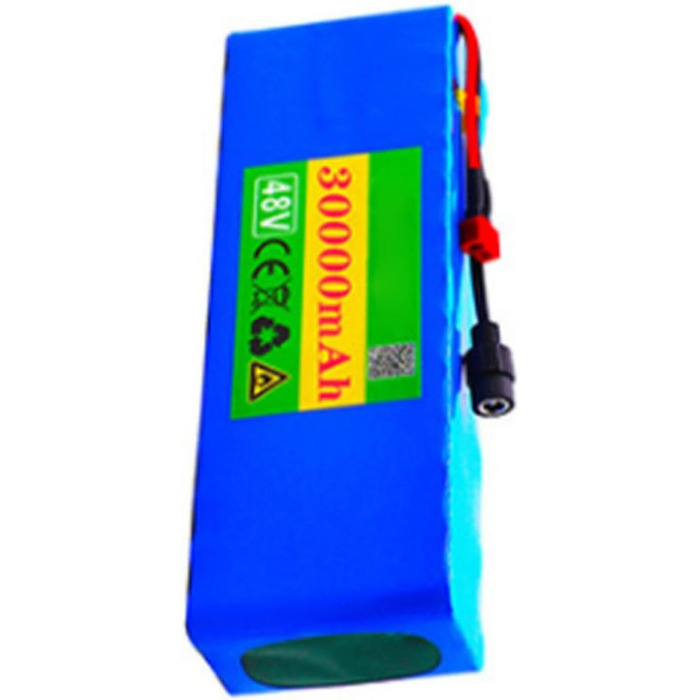 Літій-іонний акумулятор для електровелосипеда 48V 30Ah Акумуляторний блок 13S3P, вбудований BMS, ПВХ акумулятор із зарядним пристроєм BMS XT60/T штекер T-подібний штекер 48V 36Ah