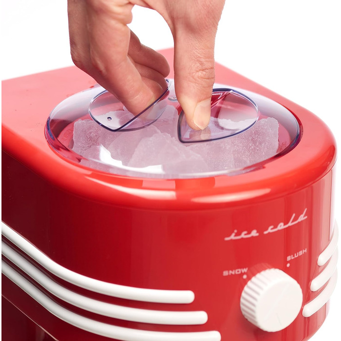 Льодогенератор SlushIce Machine, 2 режими роботи для морозива грубого та тонкого помелу, ретро дизайн, 15 Вт, в т.ч. глечик 1 літр