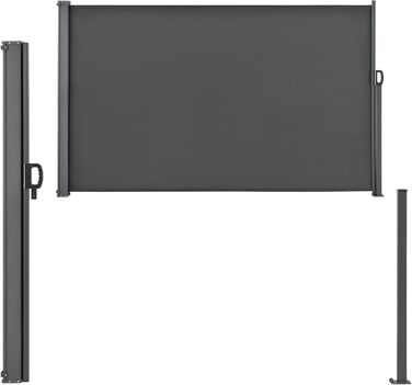 Розсувна бічна тентова перегородка pro.tec Mulhacn для балкону, 160 x 300 см, тентова перегородка для свердління, захист від вітру для тераси з металевим каркасом, сірий сірий 160 x 300 см