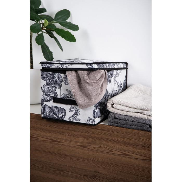 Кошик Idea Home NP-101L Anthracite Flowers 40x30x25 см  (7058548)