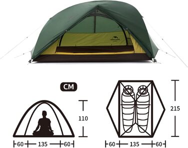 Намет Naturehike Star-River, двомісний намет на 2 особи, надлегкий намет, для походів, водонепроникний, для пішого туризму, кемпінговий намет, оливково-зелений