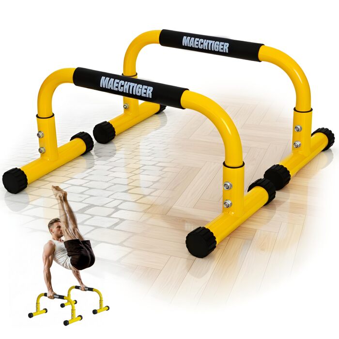 Преміум-паралелети - надзвичайно довгі ручки/бруси для віджимань зі сталі - не хитаються завдяки системі балансування - не ковзають та не завдають шкоди суглобам - для калістеніки, фітнесу, використання в приміщенні та на вулиці