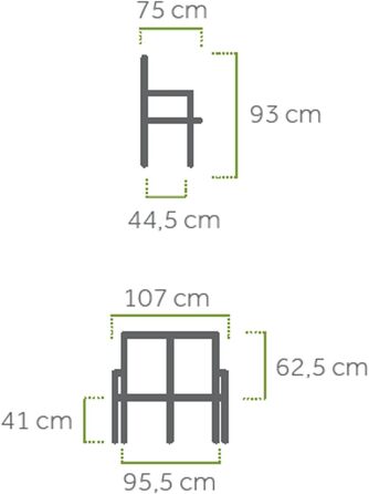 Садова лавка MWH Savoy Steel з 2 сидіннями