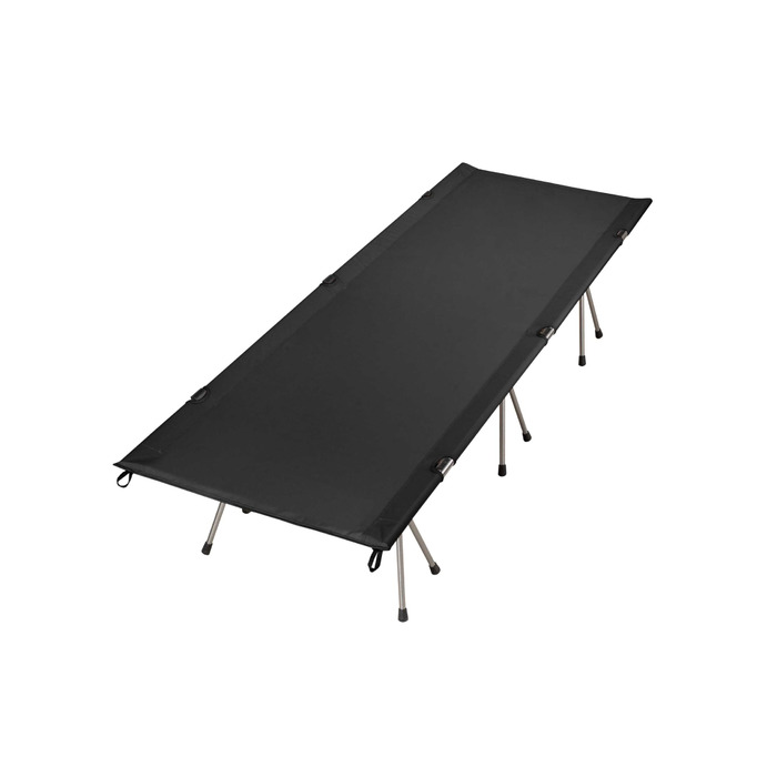 Розкладне ліжко XL, вантажопідйомність до 150 кг, алюмінієвий каркас, з сумкою для перенесення, стабільне та легке, для кемпінгу, гостей та використання на свіжому повітрі, чорне