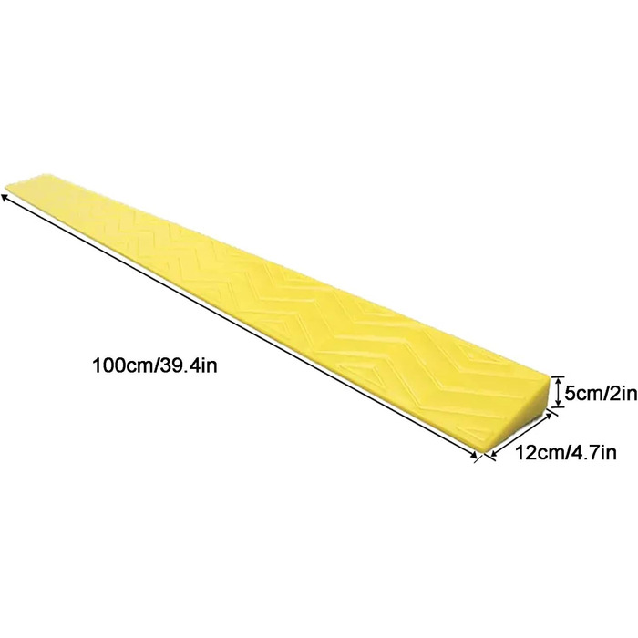 Портативний бордюрний пандус заввишки 1-5,5 см, нековзний пороговий пандус для дверей, ванних кімнат, супермаркетів, в'їздів у гаражі, ріжеться (колір: , розмір: 100x8x2,5 см)